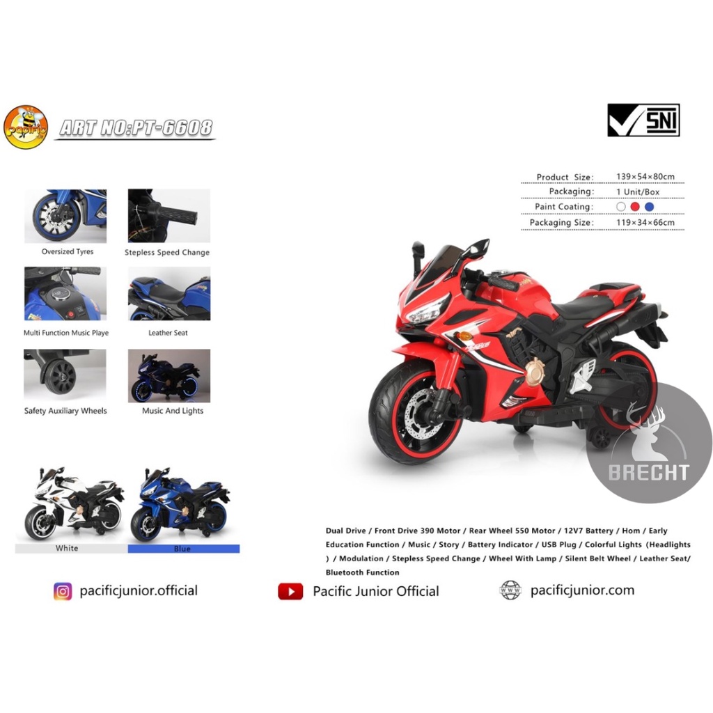 Mainan Anak Motoran Aki Pacific Toys PT 6608 Warrior