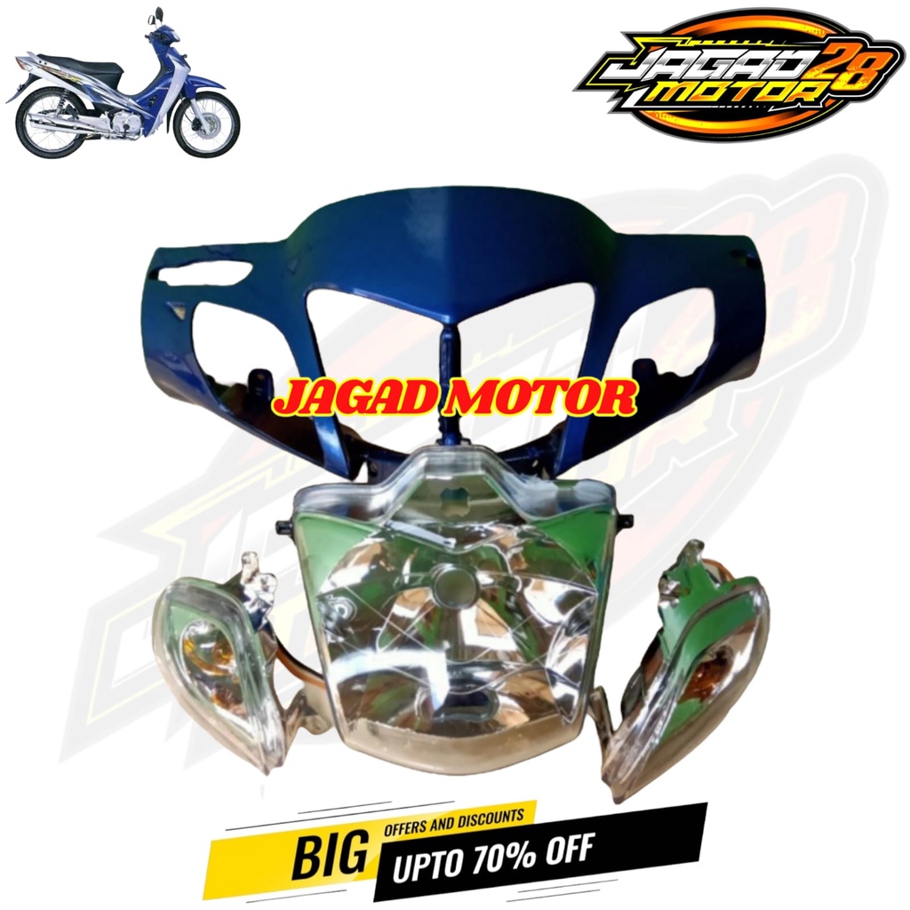 Batok Kepala Depan Honda Karisma X Karisma D Biru Set Reflektor Lampu Depan + Sen / Batok Kepala Set Reflektor Lampu Depan Plus Sein Honda Karisma X Karisma D Biru / Batok Kepala Depan Honda Karisma X Karisma D Biru Plus Lampu Depan Dan Sen