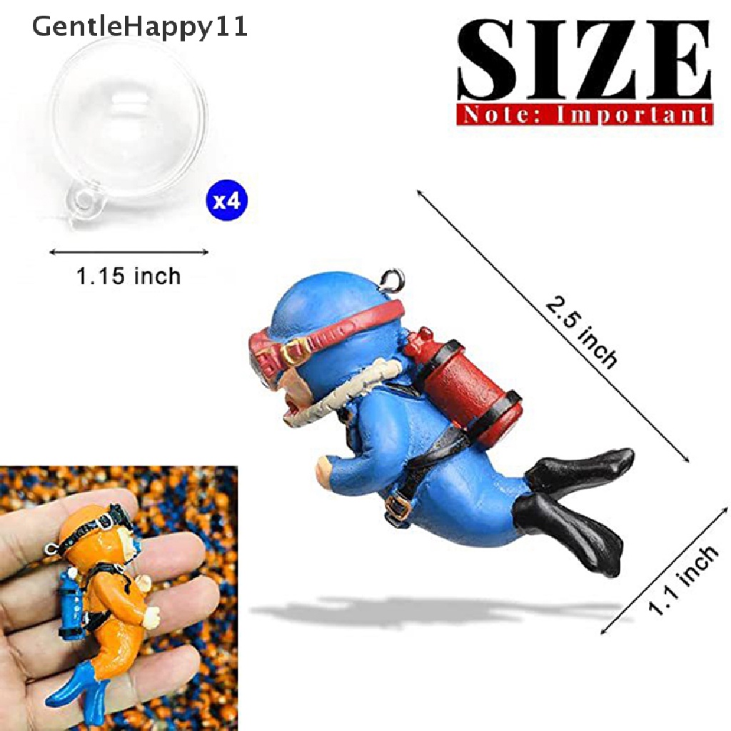 Gentlehappy Miniatur Resin Frogman Aquarium Ornamen Simulasi Penyelam Ikan Aksesoris id