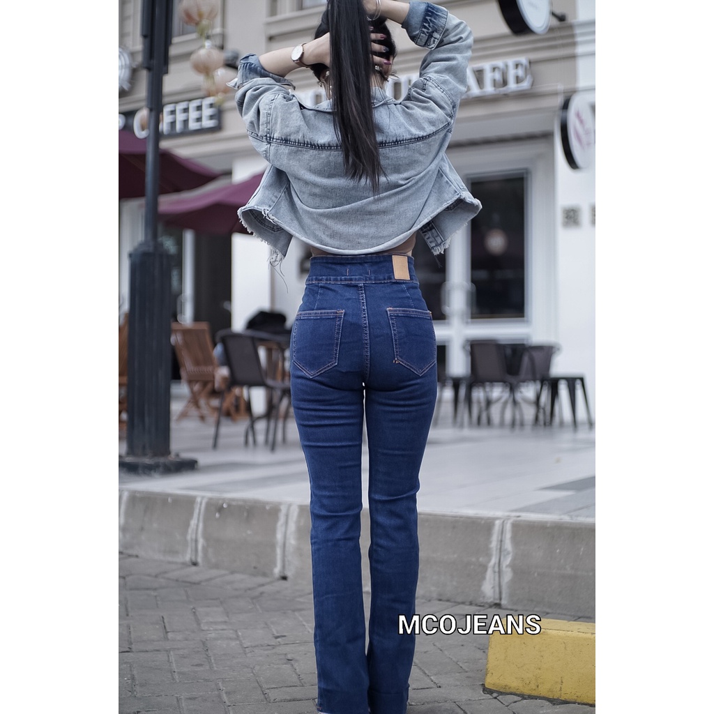 MCO - Celana Wanita - Cutbray Button Unfinish - Jeans Cutbray Wanita - OOTD SZ 27-34