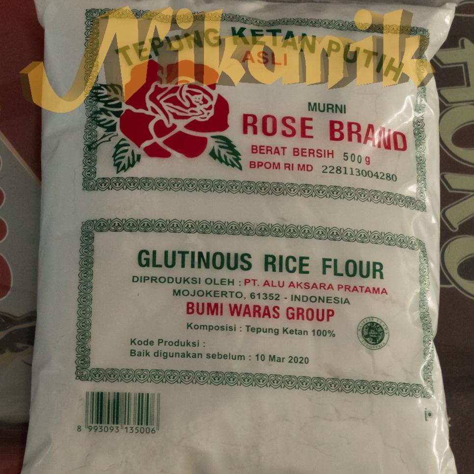 

し Tepung Ketan Rose Brand 500Gr ク