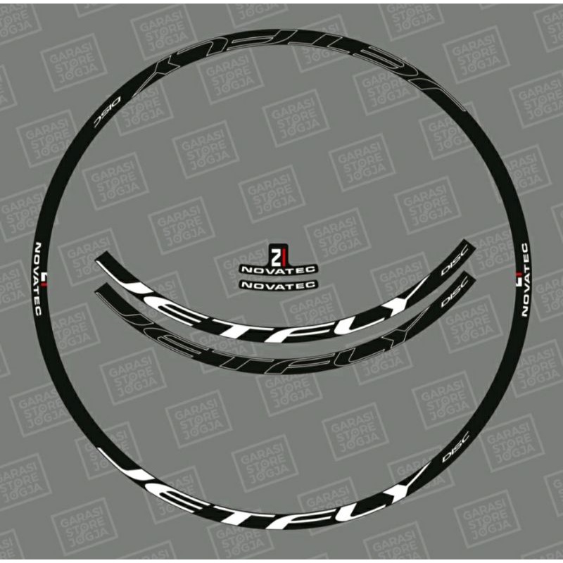 Decal Stiker Rims Novatec Jetfly Disc lebar 25 mm