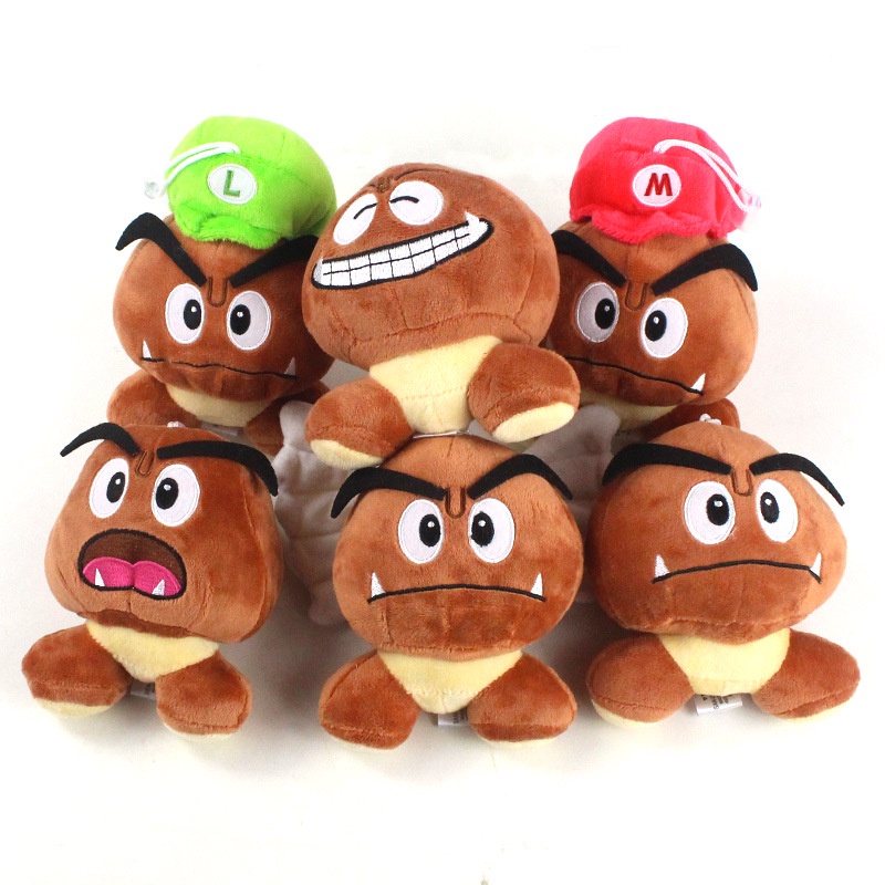 Super Mario Goomba Mushroom Stuffed Toy Plush Plushie Mainan Boneka Hadiah Anak