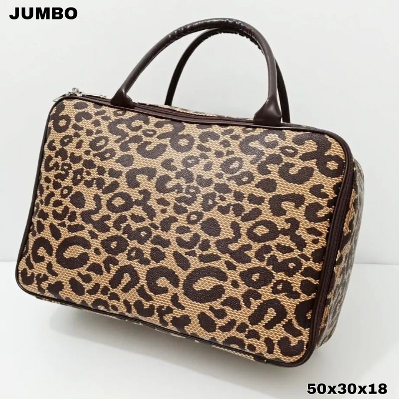 TRAVEL BAG JUMBO TAS KOPER WANITA LEOPARD