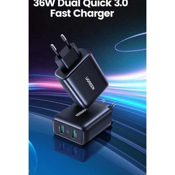UGREEN Fast Charger 36W Dual port USB-A - CD161