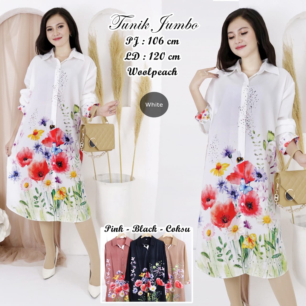 Kemeja Tunik Jumbo Wolfis Import #TK181