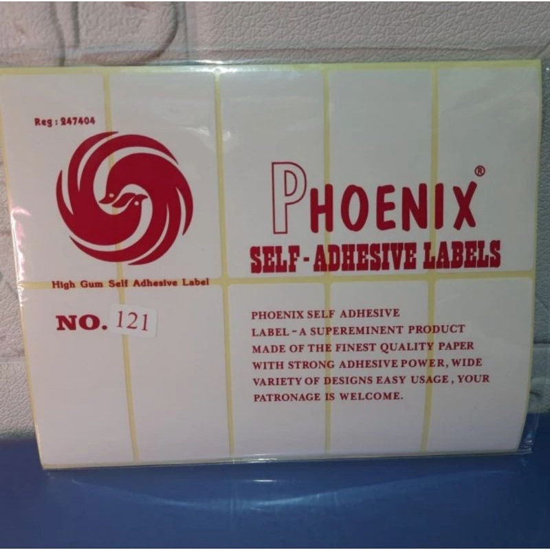 

Sticker Label / Label Harga No. 121 Phoenix (38 x 76 mm)