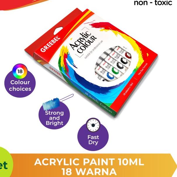 

GREEBEL Cat Akrilik / Acrylic Colour / Acrylic Paint 10ml (18pcs/box)