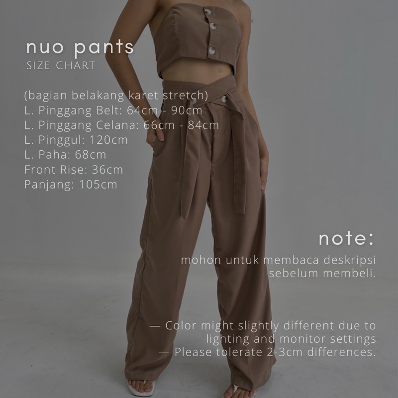 NUO PANTS - POSHA Celana Panjang Highwaist Murah Wanita Trousers Celana Kulot Highwaisted Pants