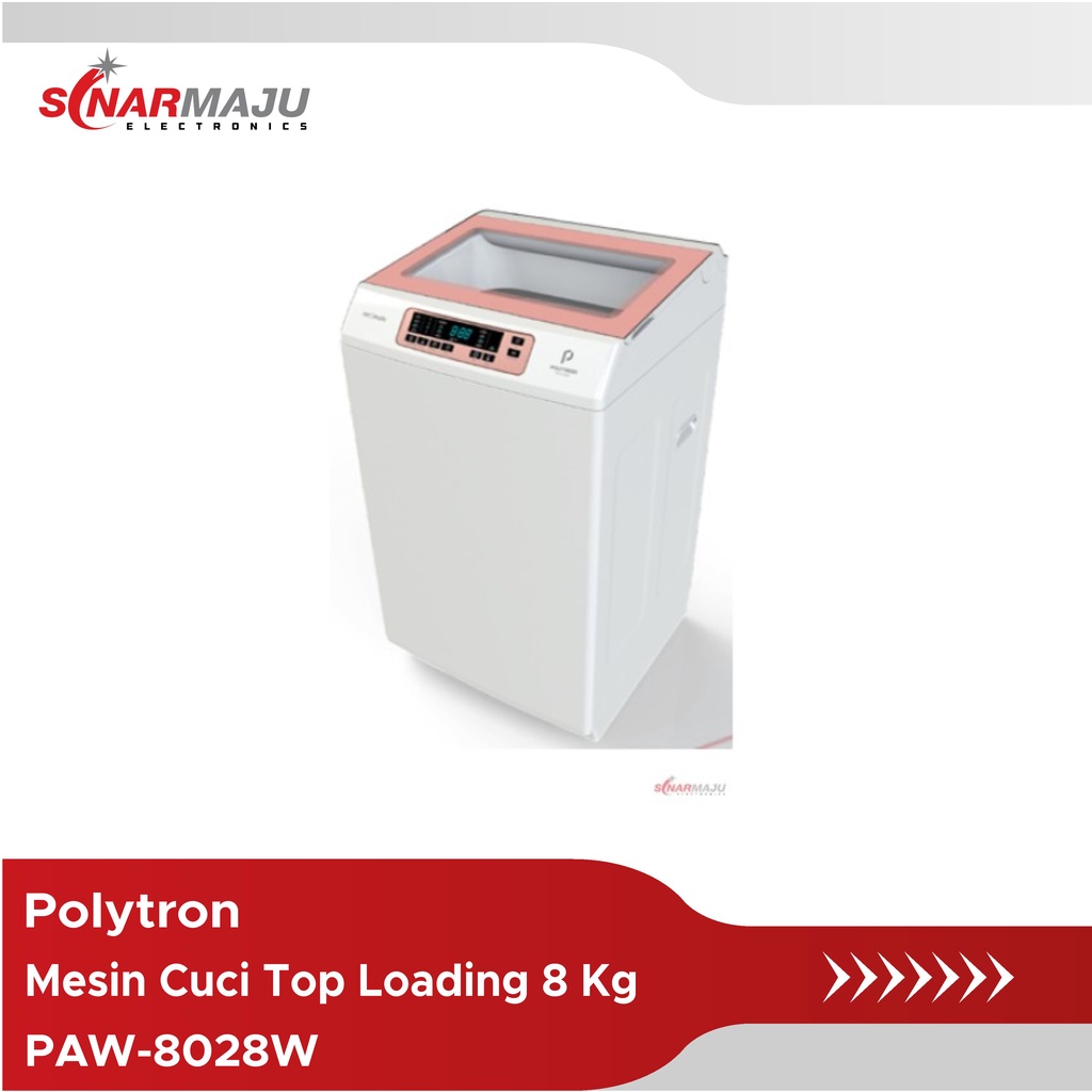 Mesin Cuci 1 Tabung Polytron Top Loading 8 Kg PAW-8028W PAW8028