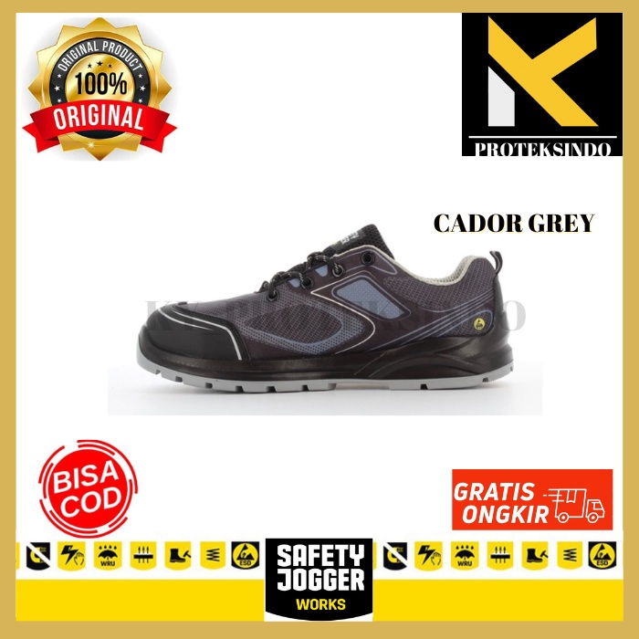 Jual SEPATU SAFETY JOGGER ORIGINAL CADOR GREY SEPATU PRIA OUTDOOR