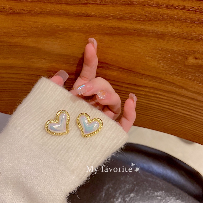 IFYOU Anting Stud Bentuk Hati Aksen Mutiara Gaya Vintage Untuk Wanita