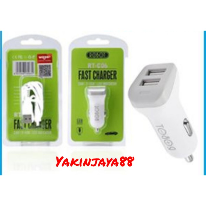 Charger Saver Car Charger Robot Original Dual Usb 2.4A Casan Hp Mobil