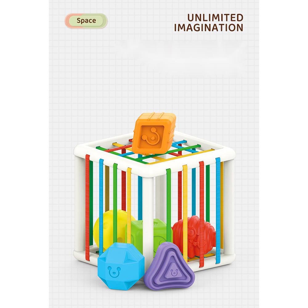 Mainan Anak Montessori Permainan Bentuk Balok Shape Blocks Game