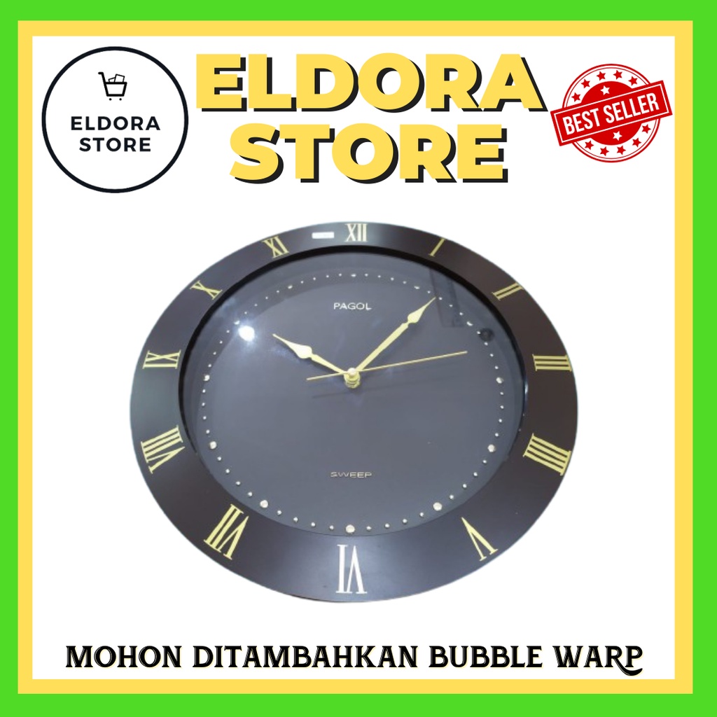 Jam Dinding Pagol PGWS 334T Coklat Murah Bagus Best Seller | Jam Dinding Pagol | Jam Dinding