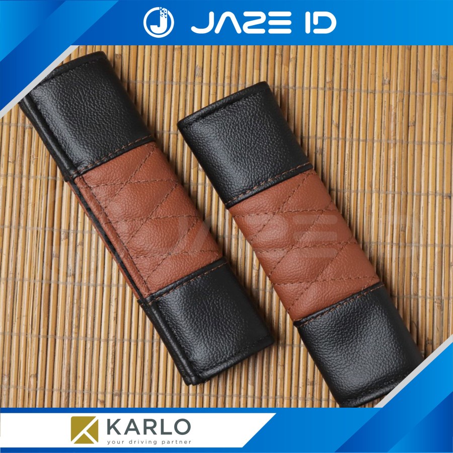 Karlo Cover Seatbelt Premium Mobil Seat Belt Basic Beige Cream Krem