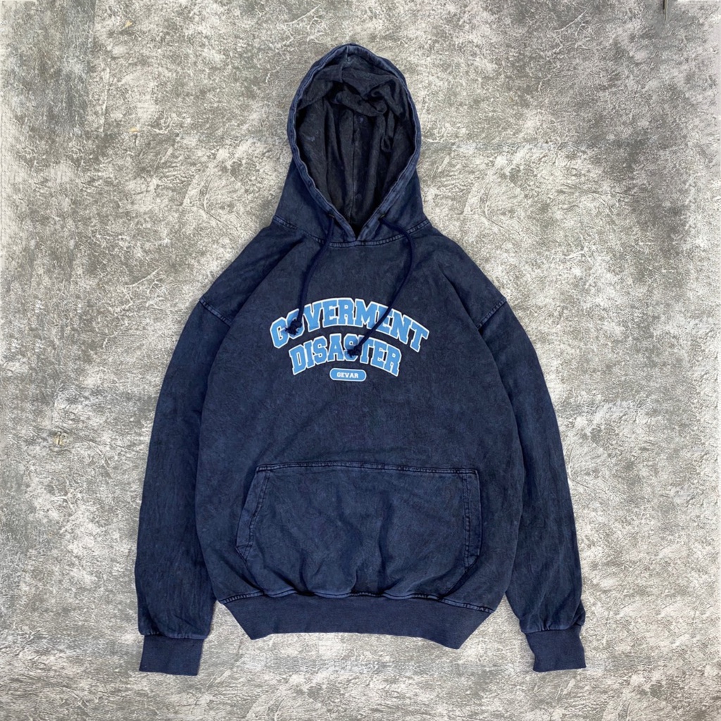 GEVAR Sweater Hoodie Sandwash Navy Premium