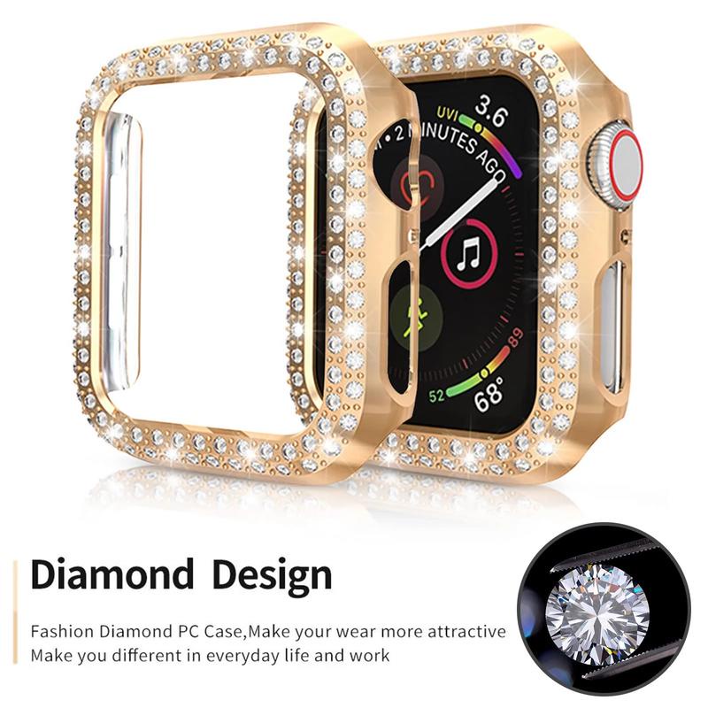 Case Pelindung Bumper Hias Berlian Bling Untuk Apple Watch Seri 8 7 6 5 4 3 2 1 SE2 45mm 41mm 44mm 42mm 40mm 38mm