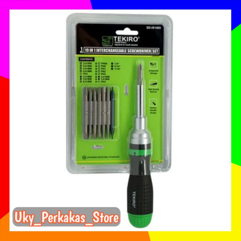 Obeng tekiro set 19 in 1 tekiro / Obeng Ratchet set tekiro / Tekiro set 19 in 1