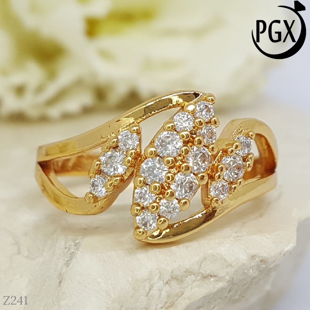 PGX Cincin Xuping Wanita Perhiasan Lapis Emas Aksesoris Fashion Premium - Z241
