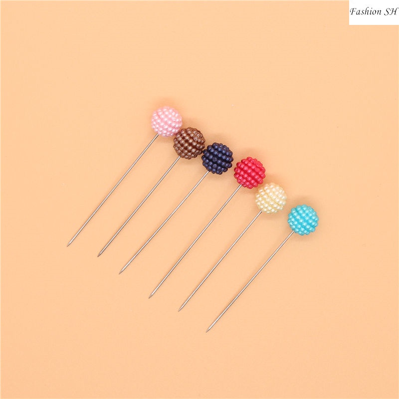 30pcsset Bros pin Bentuk Bola Aksen Berlian Imitasi Untuk Hijab Wanita Muslim M30125
