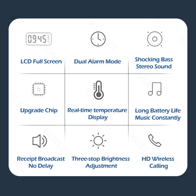 Speaker Bluetooth Bass Z6 Tampilan Cermin LED Speaker Bluetooth Portable Subwoofer Mode Alarm Ganda Spiker Bluetooth Tampilan Suhu Musik Box Modus Radio FM Bluetooth Sound Bluetooth