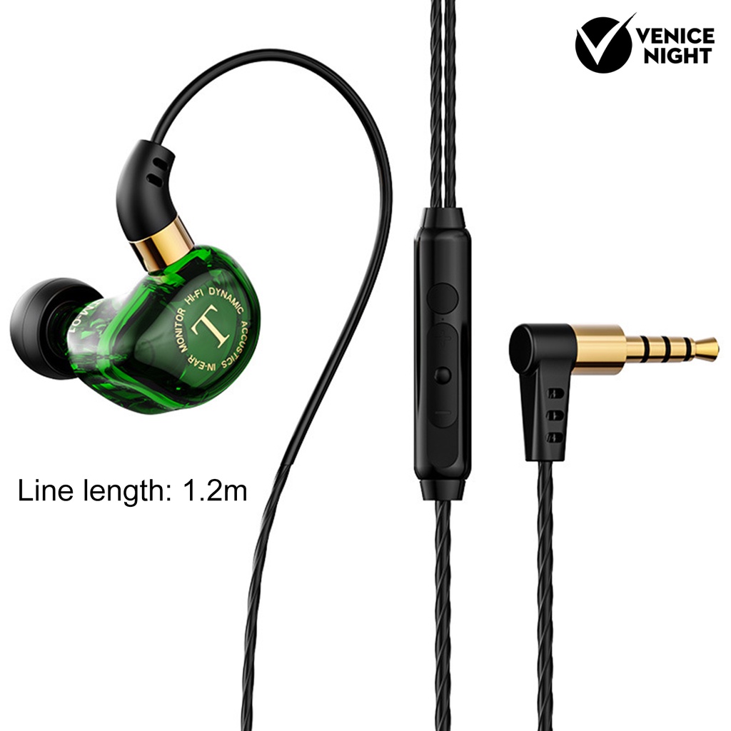 (VNEP) (Berkabel) TM-01 3.5mm Earphone Di Sekitar Telinga Stereo Multi-fungsi HiFi In-ear Sport Headset untuk Jogging