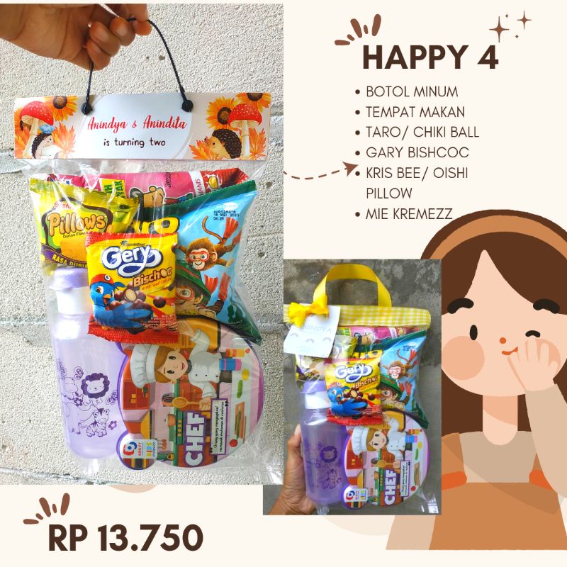 

Paket Snack & Souvenir Ulang Tahun Anak/ Bingkisan Ulang Tahun Anak/ Goodie bag ulang tahun murah