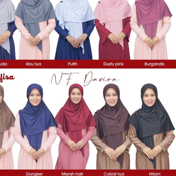 Nafisa Davira | Hijab Instant Belah | Jilbab Pet Antem Pendek - Putih