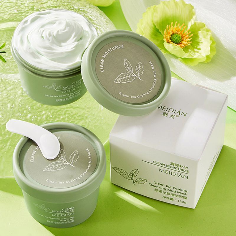 MEIDIAN Original Green Tea Cooling Cleansing Mud Mask Masker Lumpur Teh Hijau