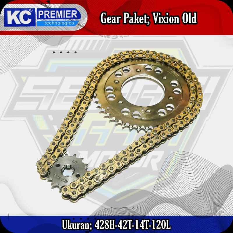 KCP GEAR PAKET VIXION OLD (428H-42T-14T-120L) KC PREMIER GIR SET VIXION LAMA