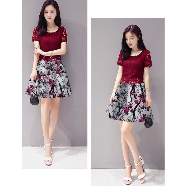 Baju Kondangan Wanita Dress Brokat Pesta Tile Gliter Dress Brukat Korean Style Gaun Pesta Mewah