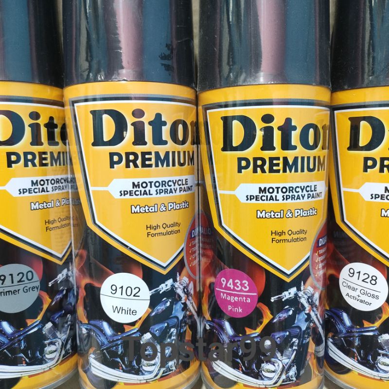 Pilok Cat Diton Premium Paket Komplit 4 Kaleng Magenta Pink Ping 9433 Primer Grey 9120 White 9102 Clear Gloss 9128 400cc Pilox Paketan Cat Semprot Special Spray Paint