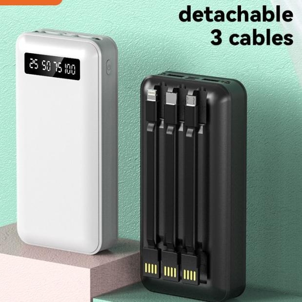 PowerBank 20000 mah Power Bank Murah Mini Dual USB LED BASIKE Fast - Putih 20000mah