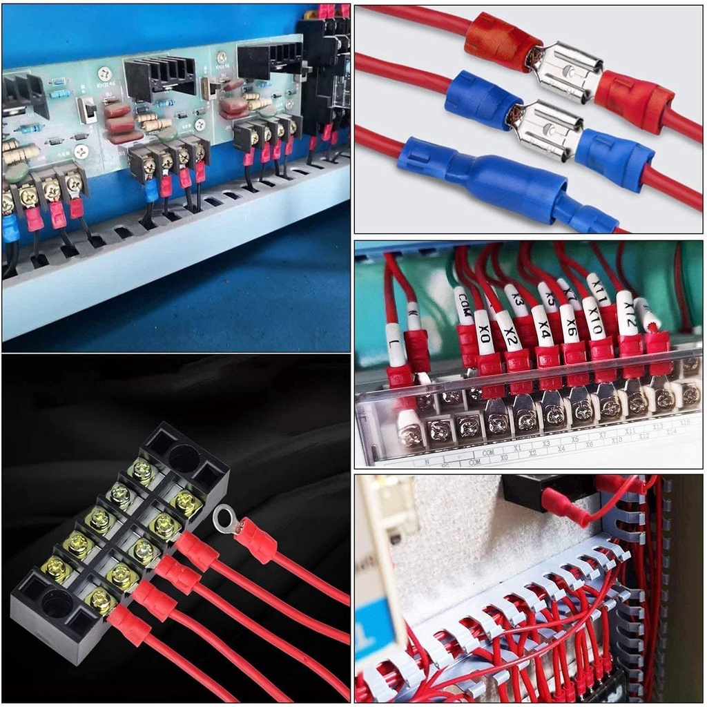 Set Sekop Konektor Crimp, 1200/480/280/120 Buah Aneka Kabel Kawat Terisolasi Terminal