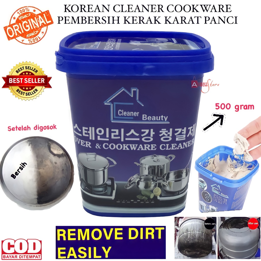 ( BISA COD ) PROMO KRIM PEMBERSIH PANCI DAN TEFLON NODA GOSONG STAINLESS SERBAGUNA / KOREAN CLEANER COOKWARE / PEMBERSIH KERAK PANCI / PEMBERSIH KERAK NODA 100% AMPUH ORIGINAL / KRIM PEMBERSIH KERAK / PEMBERSIH KARAT