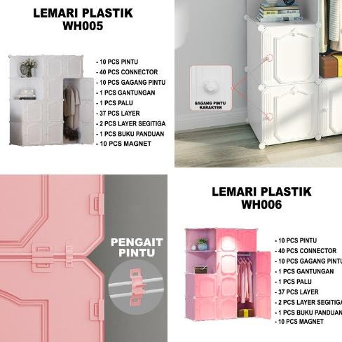 Lemari Plastik Portable/Lemari Serbaguna 12 Pintu  Lemari pakaian lemari baju