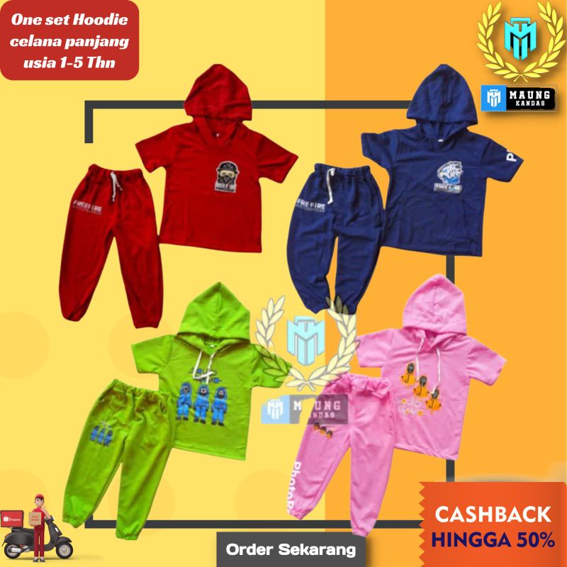 Setelan Hoodie Anak 1-5 Tahun Celana Panjang