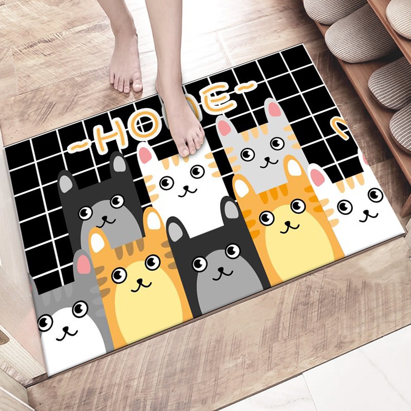 ☀ Sunly ☀ KKP002 Keset Kaki ( Kemasan Plastik ) Anti Slip 15 Motif Lucu Lucu Cute 40x60CM Bahan Polyester Alas Lantai Keset Kamar Mandi