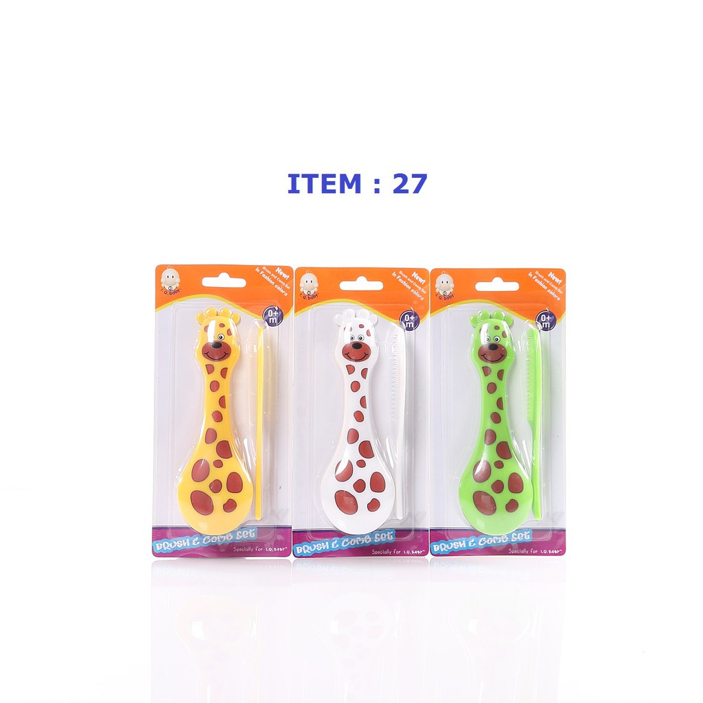 I.Q. Baby Giraffe Brush &amp; Comb Set Sisir Bayi Bentuk Jerapah