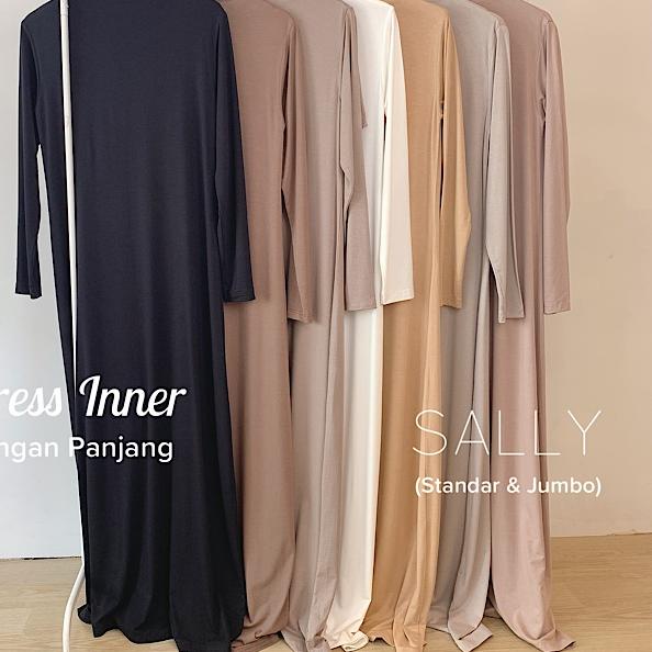 Dress Inner kaos rayon lengan panjang, Gamis Dalaman Katun