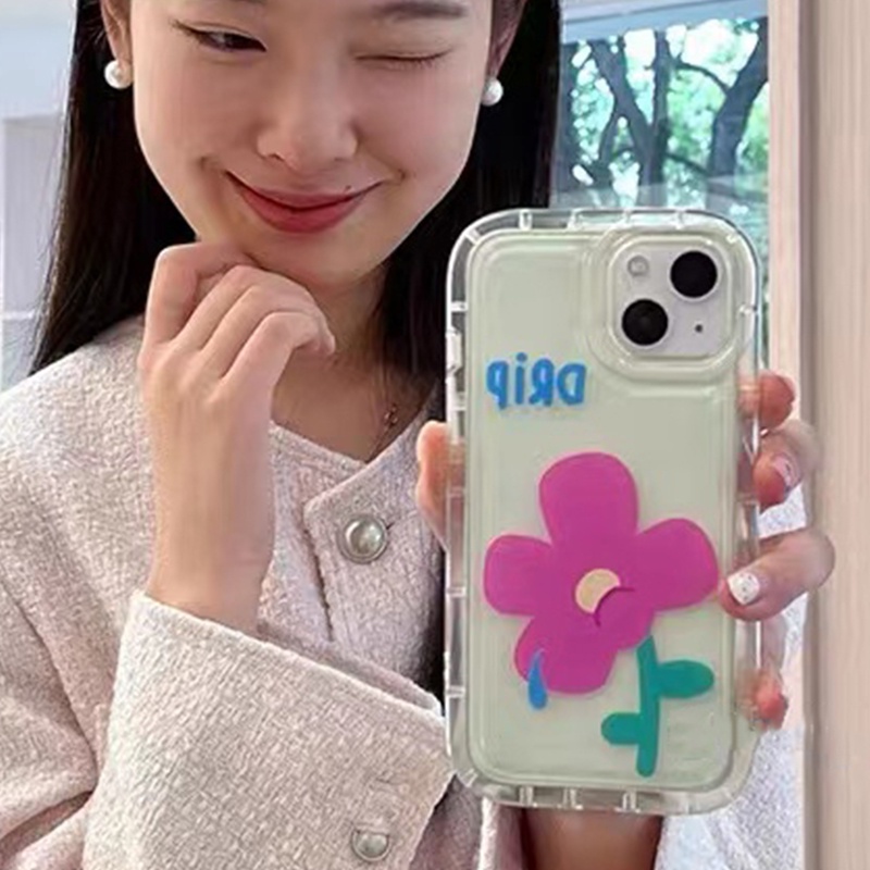 Soft Case Silikon TPU Transparan Motif Bunga Untuk IPhone 14 13 12 11 Pro X XR XS Max 6 6S 7 8 Plus