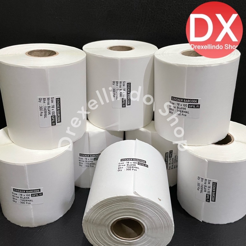 Kertas Label Thermal Stiker 78x100mm isi 300 lembar