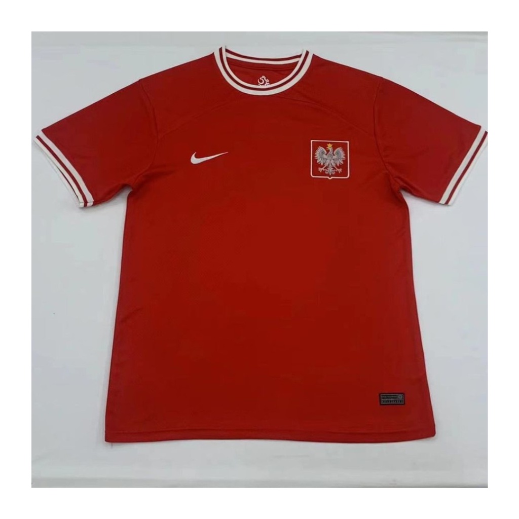 jersey pria polandia away kaos sepakbola piala dunia club baju futsal atasan grade ori wanita dewasa t-shirt seragam print custom jersy outfit klub olahraga kostum jarsey soccer pakaian oblong sport suit apparel merah polos