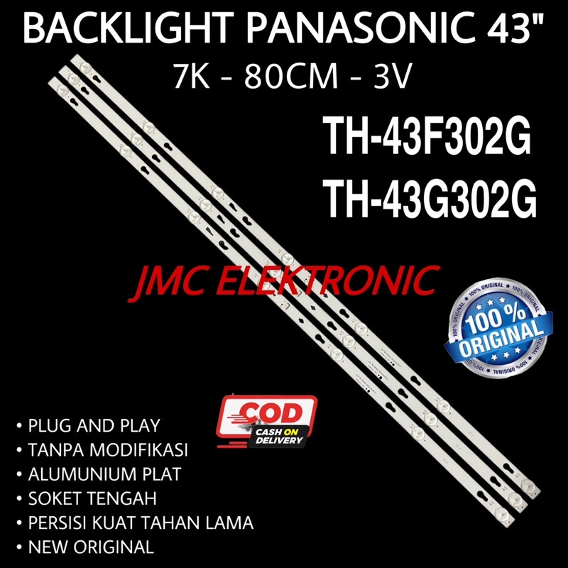 BACKLIGHT TV LED PANASONIC 43 INC TH-43F302G TH-43G302G TH43F302G TH43