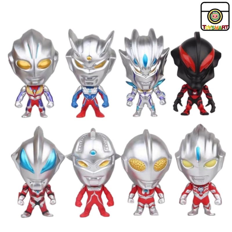 Set Action Figure Ultraman Egg Ultraman Surprise Mainan Anak Ultraman Zero Toper Kue set 8