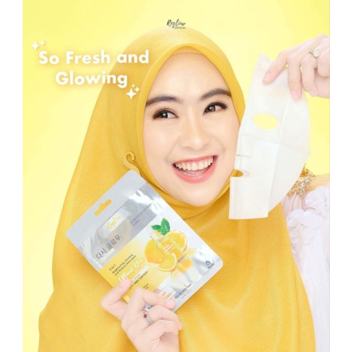 Reglow Ultimate Glowing Sheet Mask By Dr.Chindy Putri BPOM Halal  aman untuk semua jenis kulit wajah