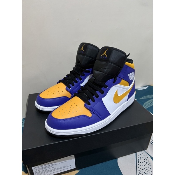 SEPATU AIR JORDAN 1 MID LAKERS ORIGINAL