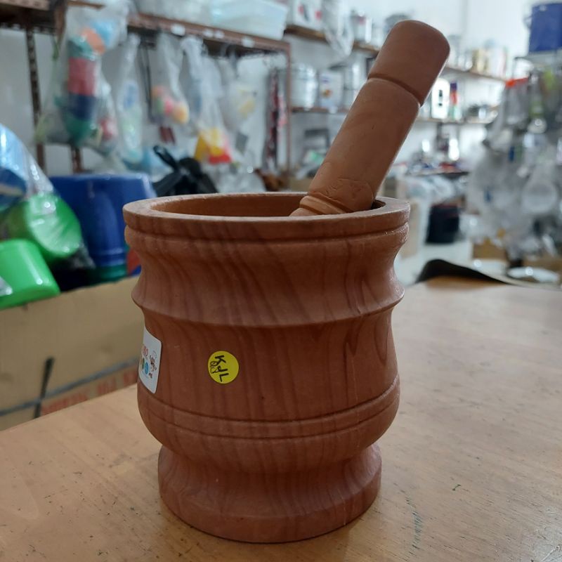 Cobek Kayu Plastik Tumbukan Tinggi Cabe Bawang Kiyoko 10cm - Dapur KaryaMdn