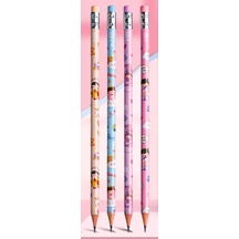 [1 PCS] Pensil Kayu HB Dengan Penghapus Desain Lucu Untuk Anak Anak Sekolah Perlengkapan Menulis Menggambar Mencatat Alat Tulis Pensil Model Kartun Untuk Cewek Cowok Pencil For Elementary School